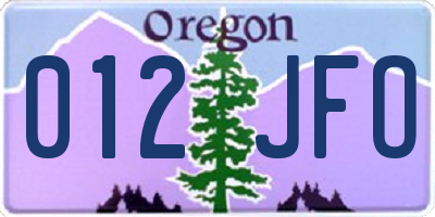 OR license plate 012JFO