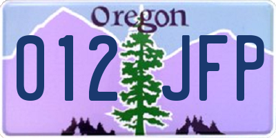 OR license plate 012JFP