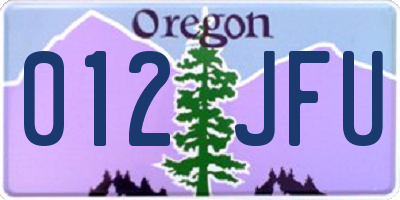 OR license plate 012JFU