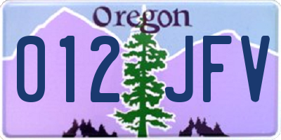 OR license plate 012JFV