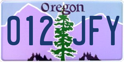 OR license plate 012JFY