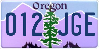 OR license plate 012JGE