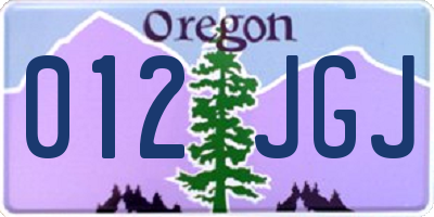 OR license plate 012JGJ