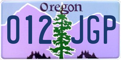 OR license plate 012JGP