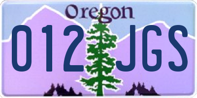 OR license plate 012JGS