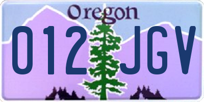 OR license plate 012JGV