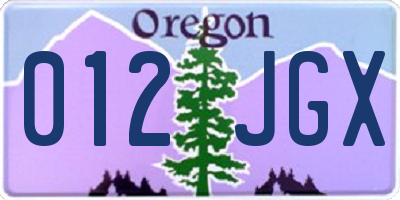 OR license plate 012JGX