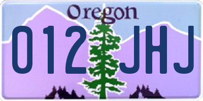 OR license plate 012JHJ