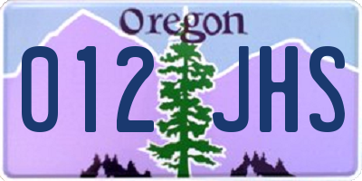 OR license plate 012JHS
