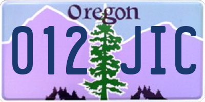 OR license plate 012JIC