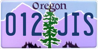 OR license plate 012JIS