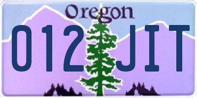 OR license plate 012JIT