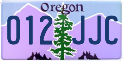 OR license plate 012JJC