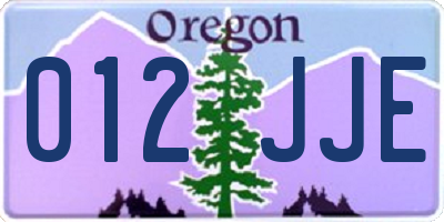 OR license plate 012JJE