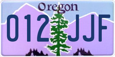 OR license plate 012JJF