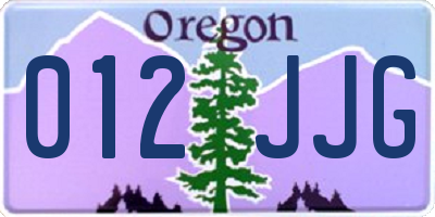OR license plate 012JJG