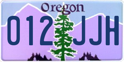 OR license plate 012JJH