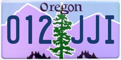 OR license plate 012JJI