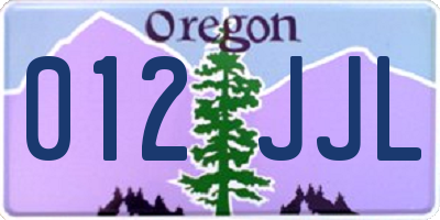 OR license plate 012JJL