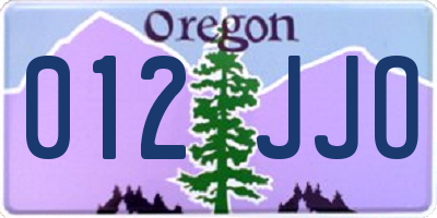 OR license plate 012JJO