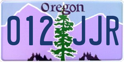 OR license plate 012JJR