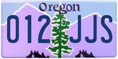 OR license plate 012JJS
