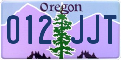 OR license plate 012JJT