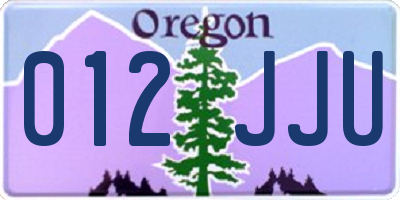 OR license plate 012JJU