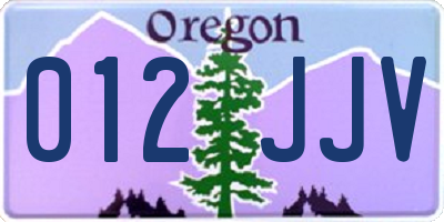 OR license plate 012JJV