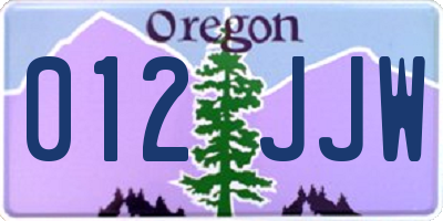 OR license plate 012JJW
