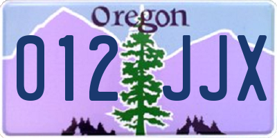 OR license plate 012JJX