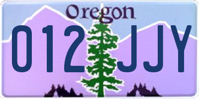 OR license plate 012JJY