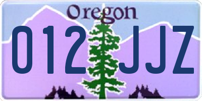 OR license plate 012JJZ