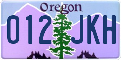 OR license plate 012JKH