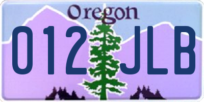 OR license plate 012JLB