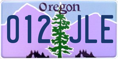 OR license plate 012JLE