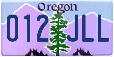 OR license plate 012JLL
