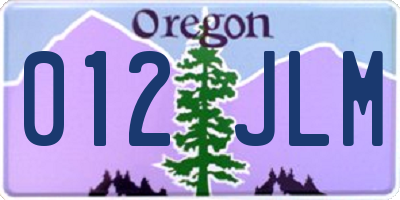 OR license plate 012JLM