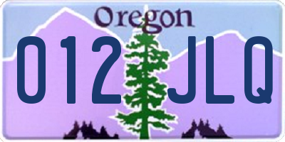 OR license plate 012JLQ