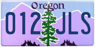 OR license plate 012JLS