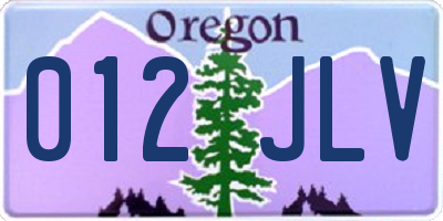 OR license plate 012JLV