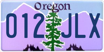 OR license plate 012JLX