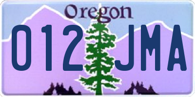 OR license plate 012JMA