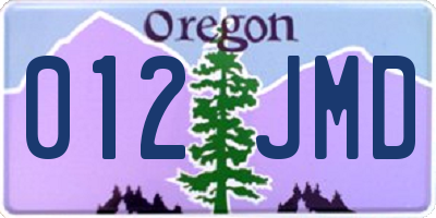 OR license plate 012JMD