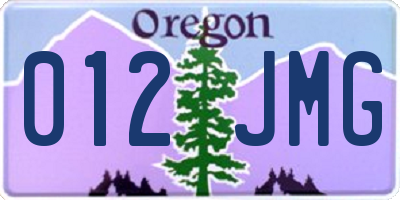 OR license plate 012JMG
