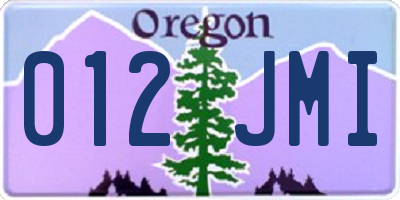 OR license plate 012JMI