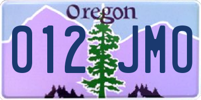 OR license plate 012JMO