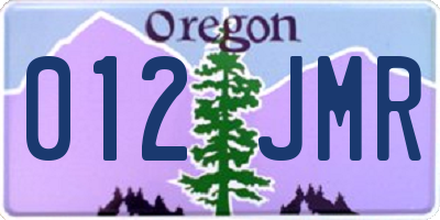 OR license plate 012JMR