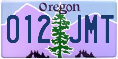 OR license plate 012JMT
