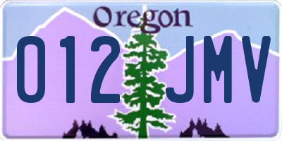 OR license plate 012JMV